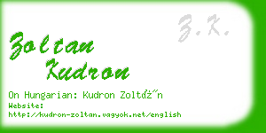 zoltan kudron business card